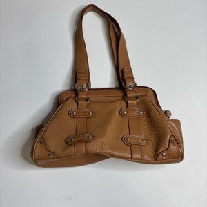 Vintage Nine West Purse Studded Faux Leather Shoulder Bag Brown Y2K Satchel